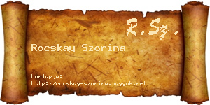 Rocskay Szorina névjegykártya